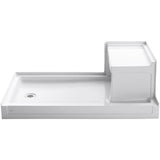 Tresham 60 in. x 36 in. Single Threshold Left-Hand Drain Shower Base with Integral Right-Hand Seat in White - Super Arbor