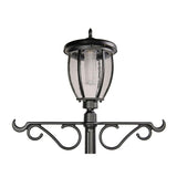Solar Powered Outdoor LED Black Lamp Post with Planter