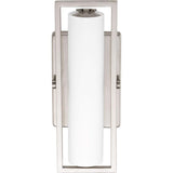 Frame Collection 15-Watt Brushed Nickel Integrated LED Bathroom Vanity Light with Glass Shades