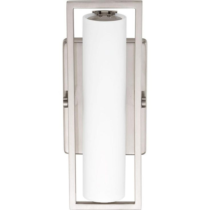 Frame Collection 15-Watt Brushed Nickel Integrated LED Bathroom Vanity Light with Glass Shades