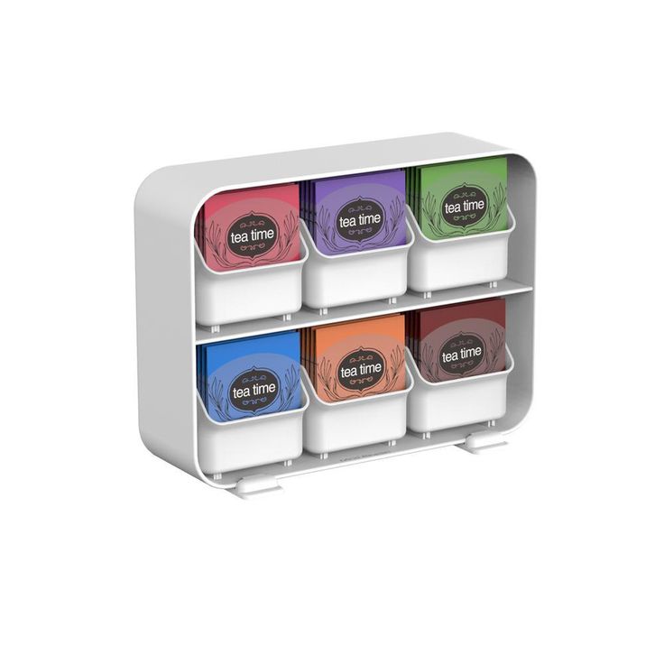 Clutch 6-Drawer 90-Bag White Tea Bag Holder