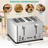 4-Slice Stainless Steel Extra-Wide Slot Toaster with Warming Rack