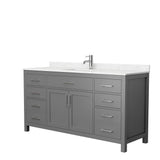 Beckett 54 in. W x 22 in. D Single Vanity in White with Cultured Marble Vanity Top in Carrara with White Basin - Super Arbor