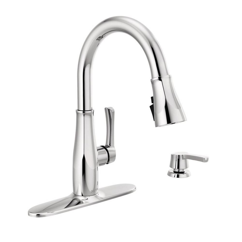 Owendale Single-Handle Pull-Down Sprayer Kitchen Faucet with ShieldSpray Technology in Champagne Bronze - Super Arbor