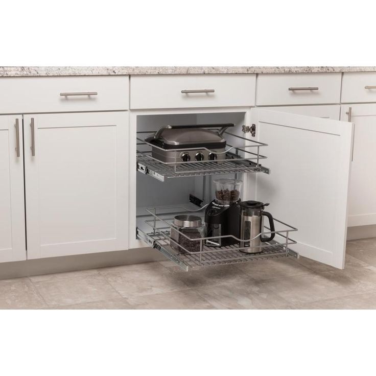 Simply Put 20.5-in W x 14.6875-in H 2-Tier Pull Out Metal Soft Close Baskets & Organizers