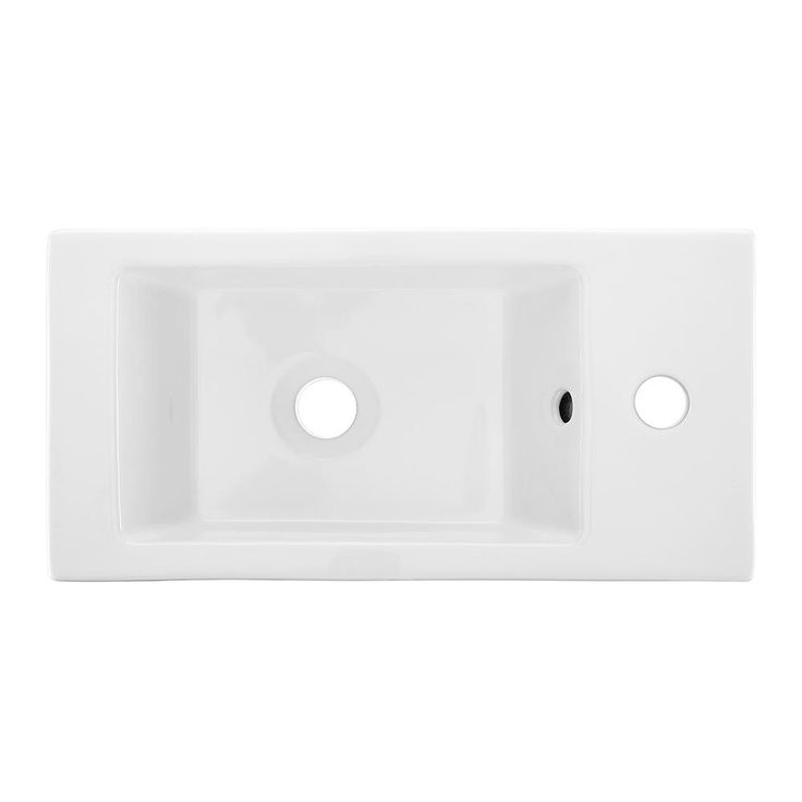 Swiss Madison Voltaire 19.5 in. x 10 in. Rectangular Ceramic Wall Hung Vessel Sink with Left Side Faucet Mount in White