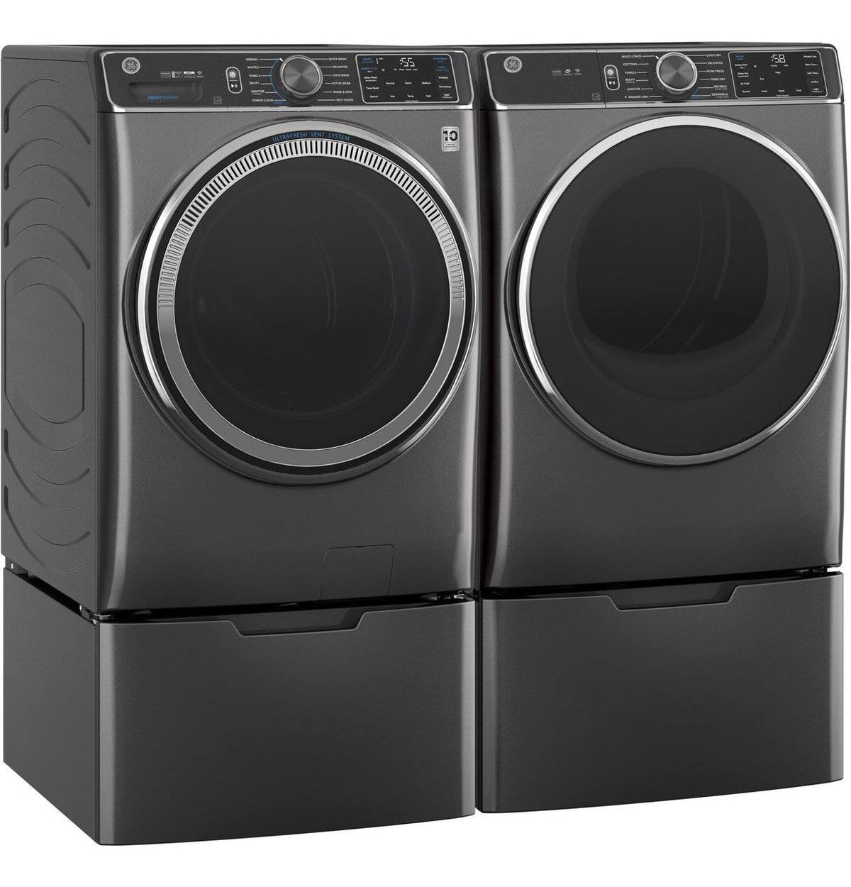 GE UltraFresh Vent System 5-cu ft Stackable Steam Cycle Front-Load Washer (Sapphire Blue) ENERGY STAR