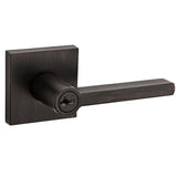 Halifax Square Matte Black Keyed Entry Door Lever - Super Arbor