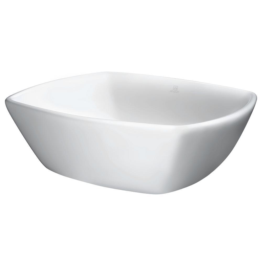 Deux Series Ceramic Vessel Sink in White - Super Arbor