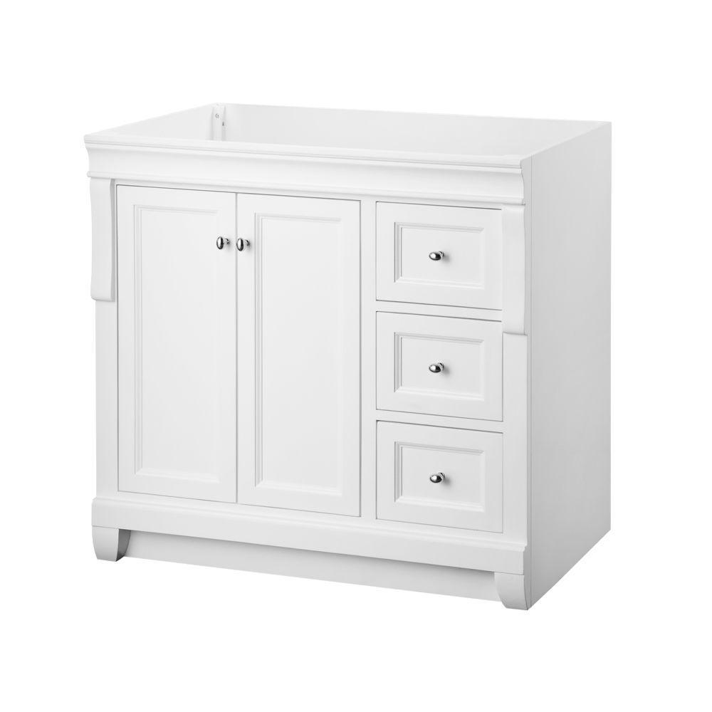 Naples 30 in. W Bath Vanity Cabinet Only in Distressed Grey with Right Hand Drawers - Super Arbor