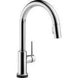 Trinsic Single-Handle Pull-Down Sprayer Kitchen Faucet with Touch2O Technology in Matte Black - Super Arbor