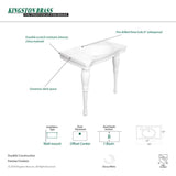 Kingston Brass Console Table and Pedestal Legs Combo in White