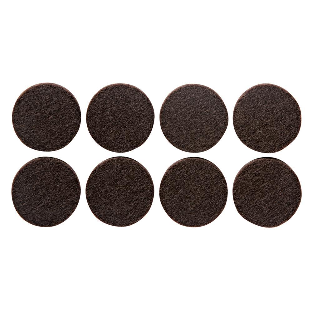 Scotch 1 in. Brown Round Surface Protection Felt Floor Pads (32-Pack) - Super Arbor