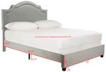 Safavieh Theron Gray Queen Upholstered Bed