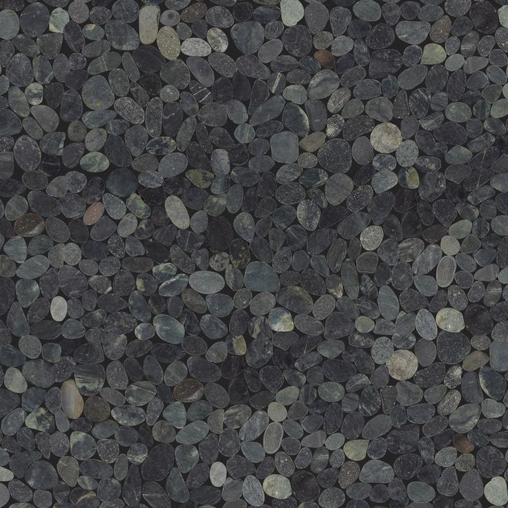 Cruz Bay Sliced Pebble Tile  Black 11-1/2 in. x 11-1/2 in. x 9.5mm Honed Pebble Mosaic Tile (10.12 sq. ft. / case)