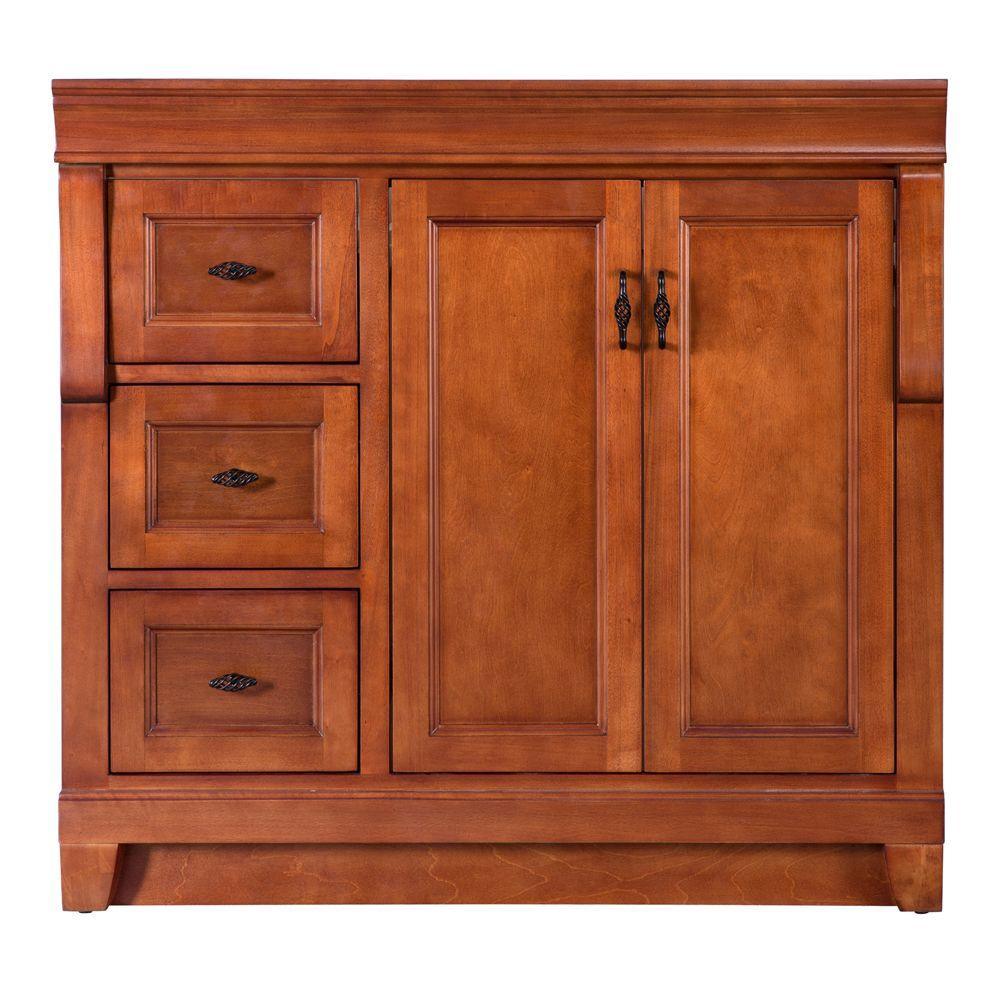 Naples 30 in. W Bath Vanity Cabinet Only in Tobacco with Right Hand Drawers - Super Arbor