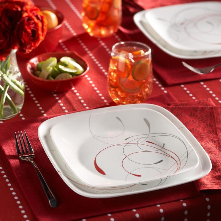 16-Piece Patterned Splendor Glass Dinnerware Set (Service for 4)