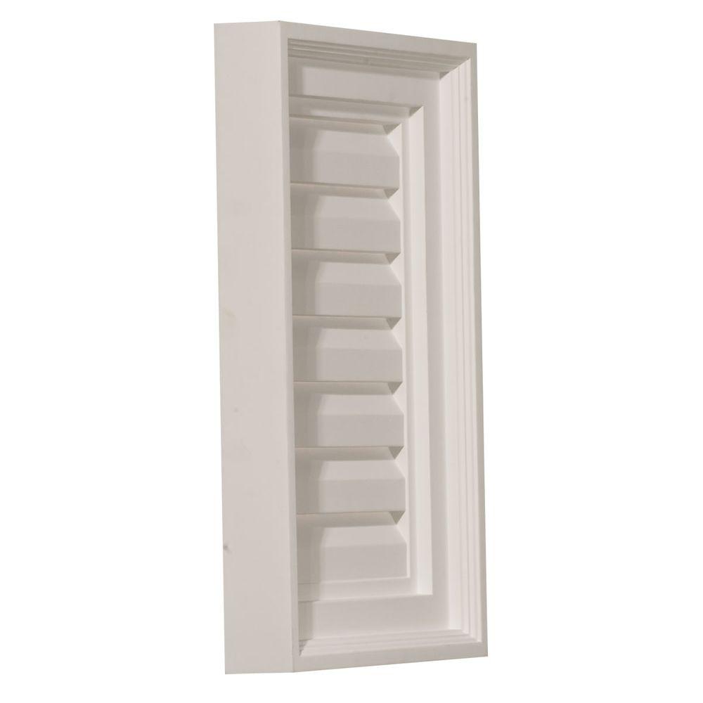 12 in in. x 18 in. Rectangular Primed Polyurethane Paintable Gable Louver Vent - Super Arbor