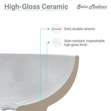 Swiss Madison Plaisir 18 in. x 11 in. Ceramic Wall Hung Vessel Sink with Left Side Faucet Mount in White