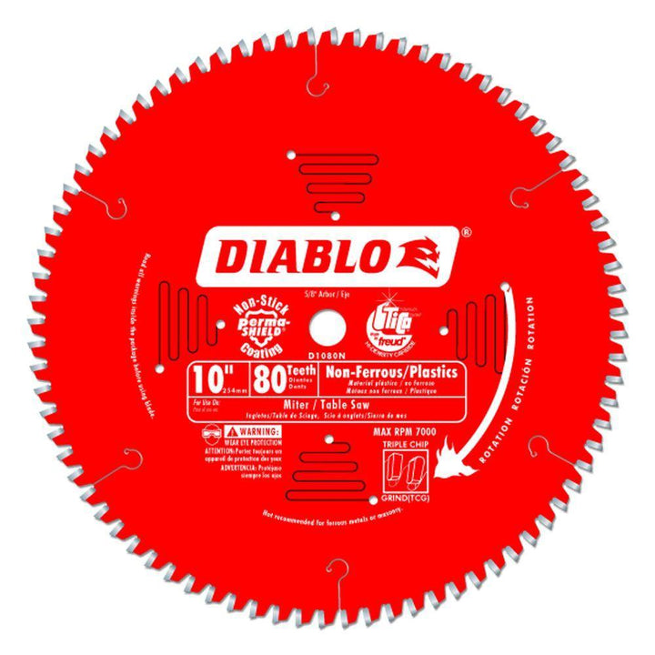10 in. x 80-Teeth Non-Ferrous / Plastic Cutting Saw Blade - Super Arbor