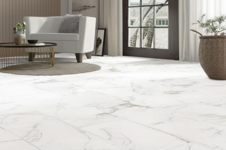Home Decorators Collection Carrara Polished Porcelain Tile - 12x24