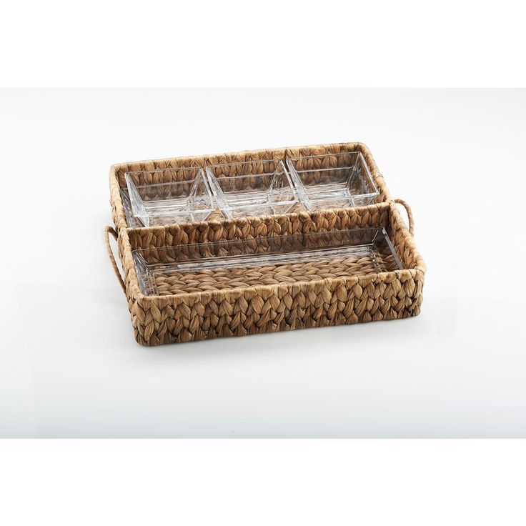 Garden Terrace Dbl.Tray Server. Glass Tray 12.25