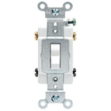 20 Amp Commercial Double-Pole Toggle Switch, White - Super Arbor
