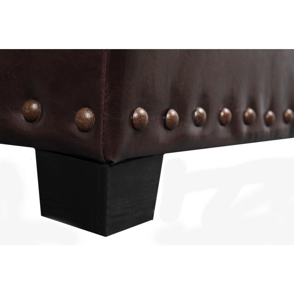 Cowhide 5-Gun Concealment Cabinet Entryway Bench in Brown - Super Arbor