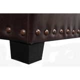 Cowhide 5-Gun Concealment Cabinet Entryway Bench in Brown - Super Arbor