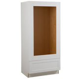 Cambridge Shaker Ready-to-Assemble 33x90x24.5 in. Double Oven Cabinet w/ 2 Soft Close Doors & 1 Soft Close Door in White