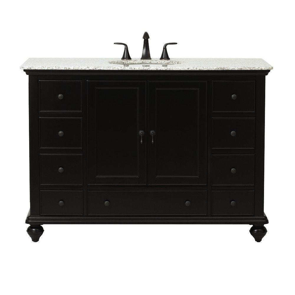 Newport 31 in. W x 21-1/2 in. D Bath Vanity in Pewter with Granite Vanity Top in Grey - Super Arbor
