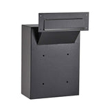 Black Steel Through the Wall Drop Box with Adjustable Chute Mail Receptacle - Super Arbor