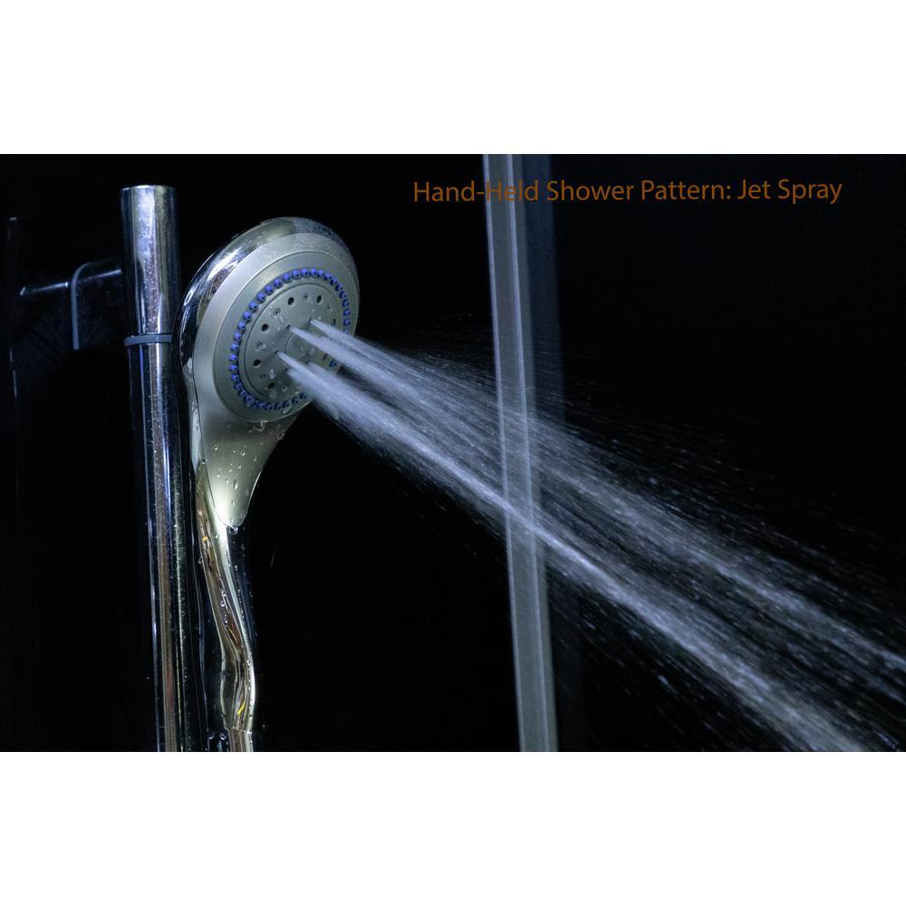 Lavish 35-1/2 in. x 35-1/2 in. x 86 in. Corner Drain Corner Shower Stall Kit in Black with Easy Fit Drain - Super Arbor