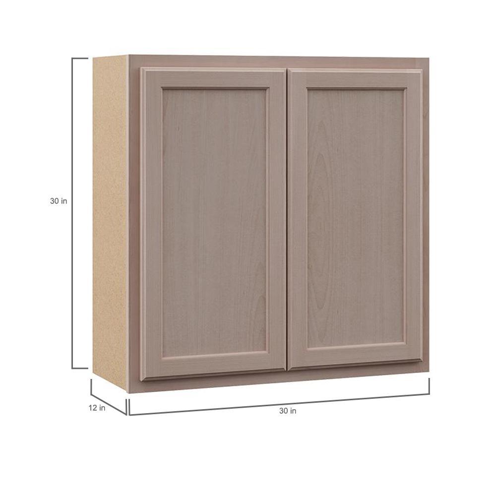 Hampton Assembled 30x30x12 in. Wall Kitchen Cabinet in Unfinished Beech - Super Arbor