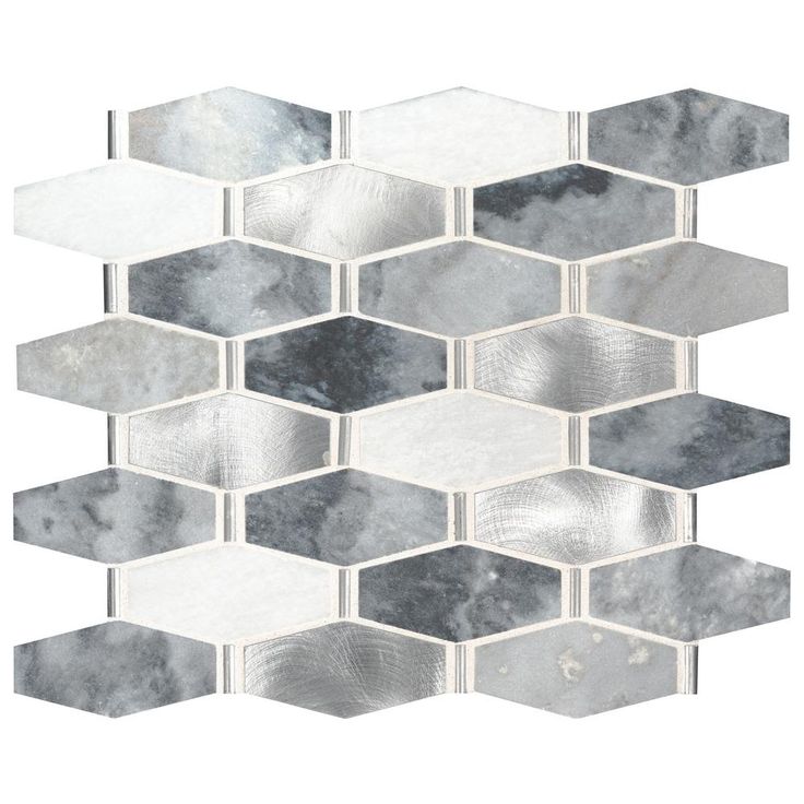 MSI Ankara 13 in. x 11.61 in. x 6mm Textured Stone Metal Mesh-Mounted Mosaic Tile (15.75 sq. ft. / case)