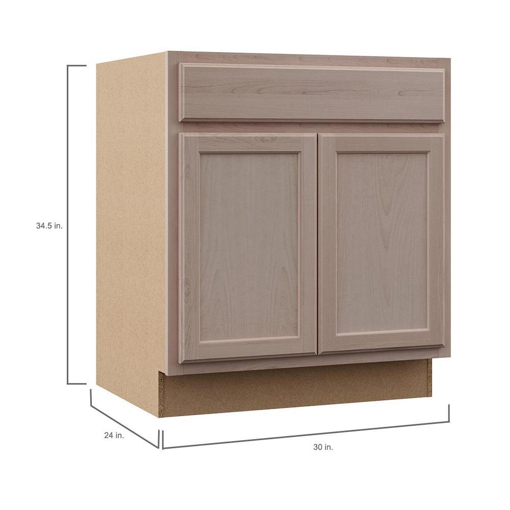 Hampton Assembled 30x34.5x24 in. Base Kitchen Cabinet in Unfinished Beech - Super Arbor