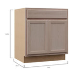 Hampton Assembled 30x34.5x24 in. Base Kitchen Cabinet in Unfinished Beech - Super Arbor