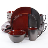 Volterra 16-Piece Modern Red Ceramic Dinnerware Set (Service for 4)