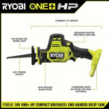 ONE+ HP 18V Brushless Cordless Compact One-Handed Reciprocating Saw (Tool Only)
