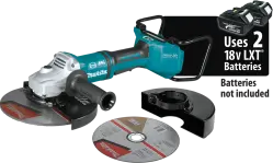 Makita 18V X2 LXT (36V) Brushless Cordless 9 in. Paddle Switch Cut-Off/Angle Grinder with Electric Brake, Tool Only
