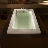 Green Tea 60 in. x 36 in. Reversible Drain EcoSilent EverClean Whirlpool Tub in White - Super Arbor