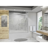 Distinctive 60 in. W x 58.5 in. H Frameless Sliding Bathtub Door in Matte Black - Super Arbor