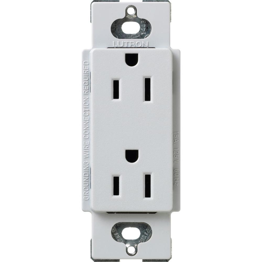 Tamper-Resistant Duplex Receptacle, 15 Amp, White - Super Arbor