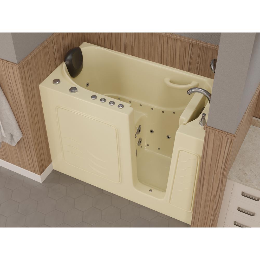 Safe Premier 52.75 in. x 60 in. x 26 in. Right Drain Walk-in Air and Whirlpool Bathtub in Biscuit - Super Arbor