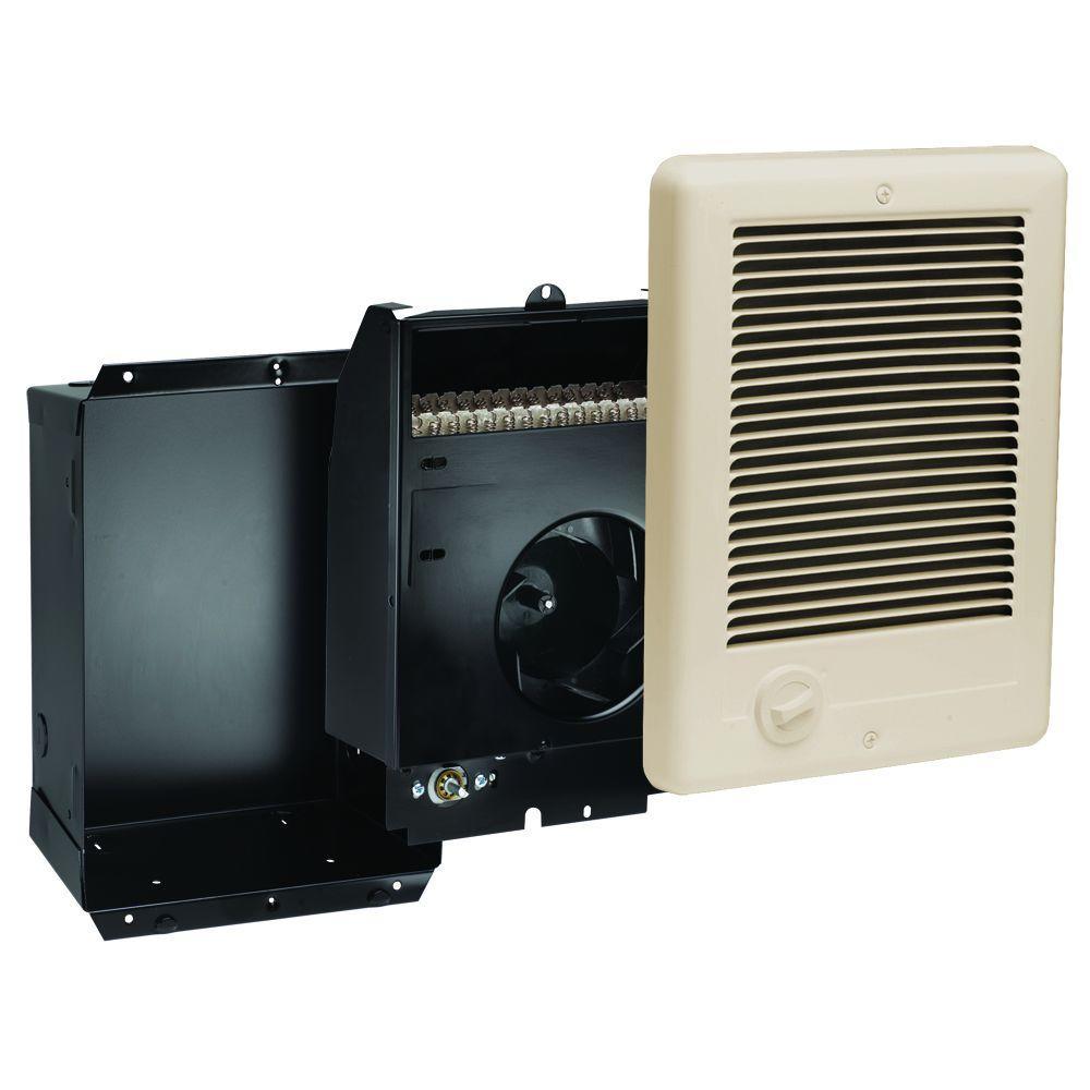 Com-Pak 1,000-Watt 120-Volt Fan-Forced In-Wall Electric Heater in White - Super Arbor