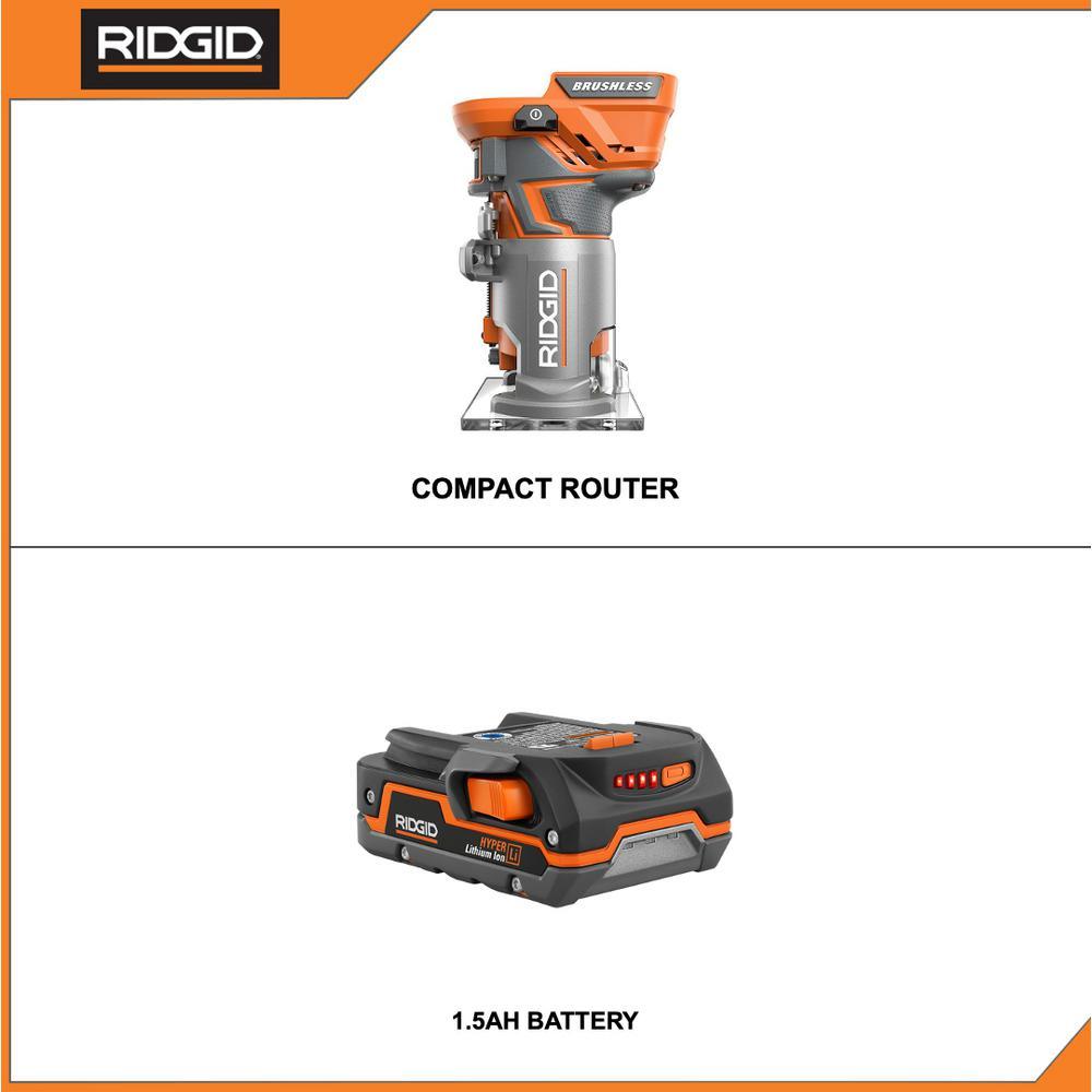 18-Volt Cordless Brushless 1/4 in. Compact Router with 1.5 Ah Lithium-Ion Battery - Super Arbor