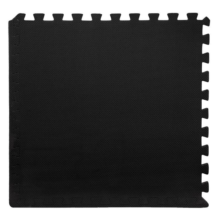 Stalwart Black 24 in. x 24 in. x 0.375 in. Interlocking EVA Foam Floor Mat (6-Pack)