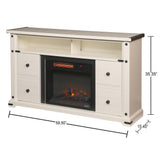 Brannen 60 in. Freestanding Industrial Media Console Electric Fireplace TV Stand in White - Super Arbor