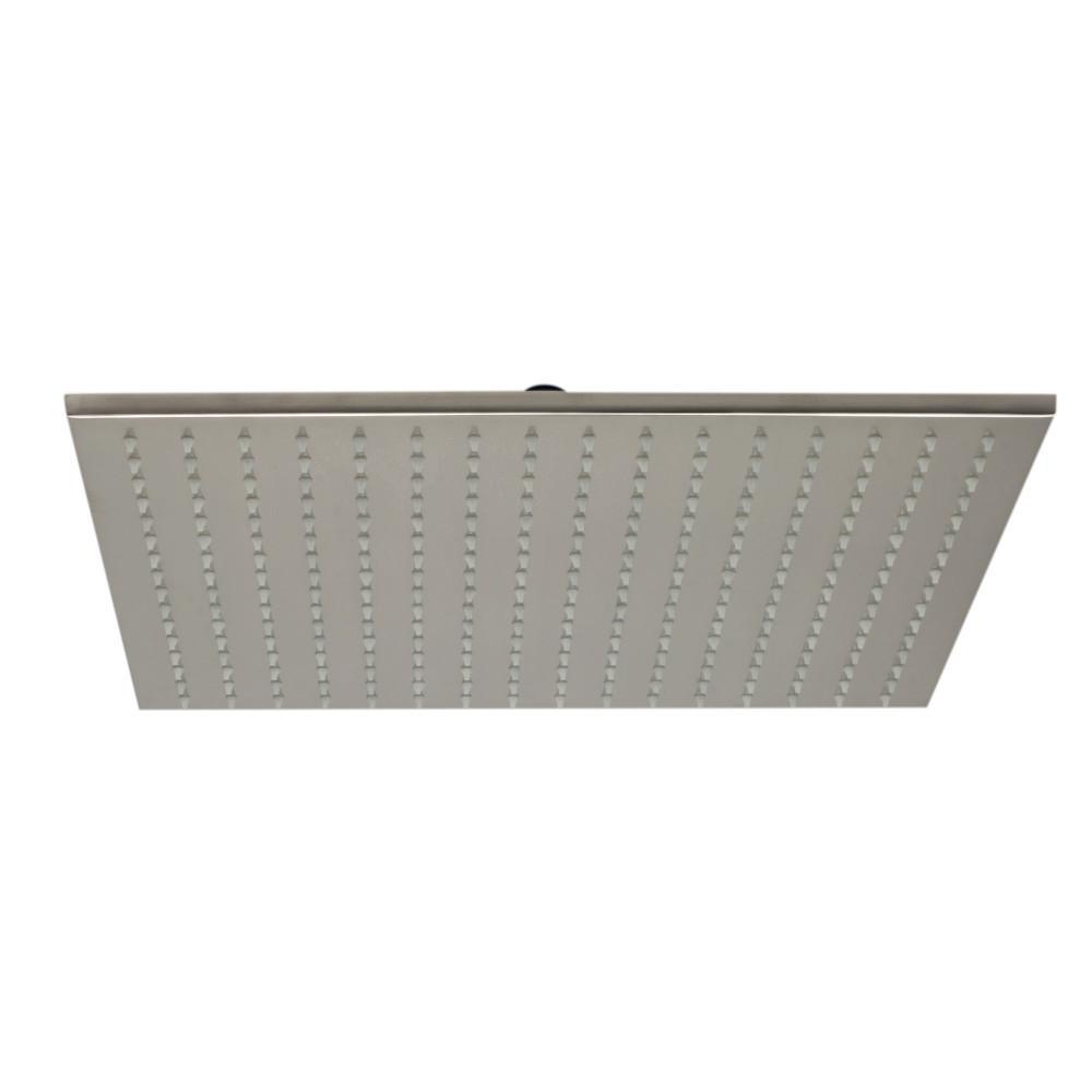 1-Spray 16 in. Single Ceiling Mount Fixed Rain Shower Head in Brushed Nickel - Super Arbor