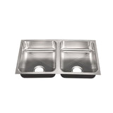 Double Bowl, Undermount Sink, ADA, 18-Gauge Stainless Steel, 2-Compartment, I.D. 18 in. x 32 in. x 5.5 in. - DCR